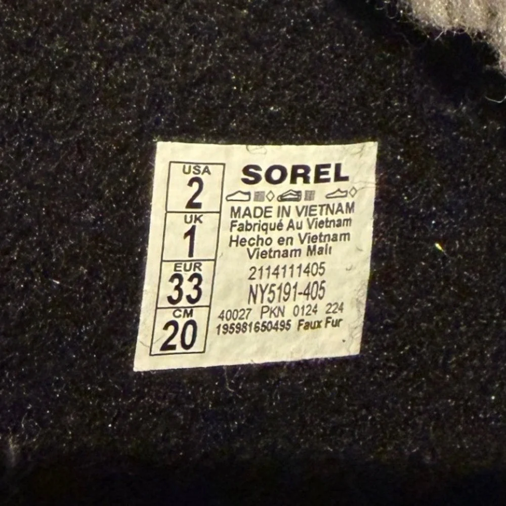 Sorel Kids Pac Nylon Waterproof Winter Boots‎ Navy Blue Black Size 2